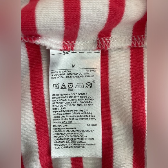 GAP Red and White Striped Short Sleeve Tee - Picture 5 of 6